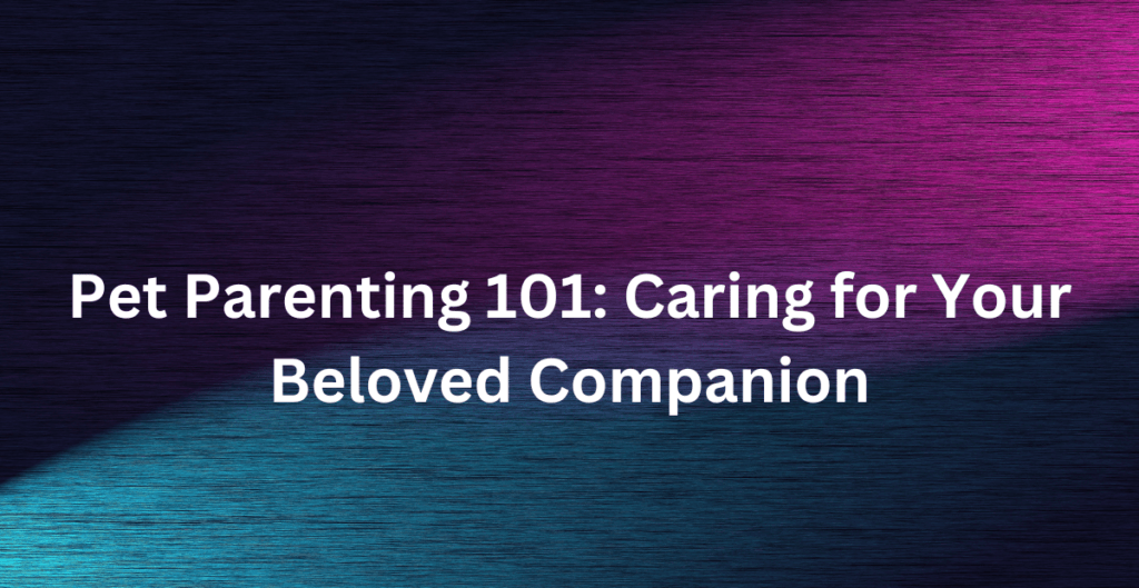 Pet Parenting 101: Caring for Your Beloved Companion