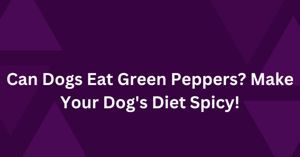 Can Dogs Eat Green Peppers? Make Your Dog's Diet Spicy!